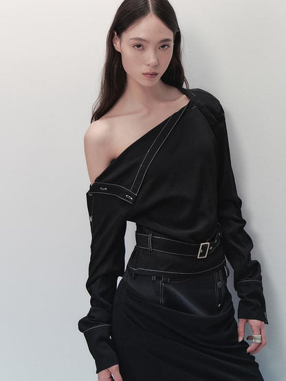 AnnoMundi Adjustable Belted Shirt With Convertible Cuffs