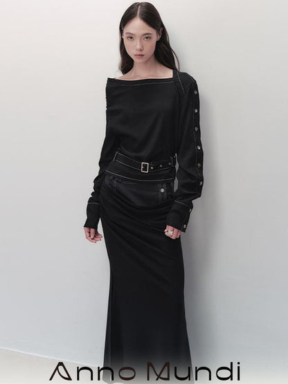 AnnoMundi Adjustable Belted Shirt With Convertible Cuffs