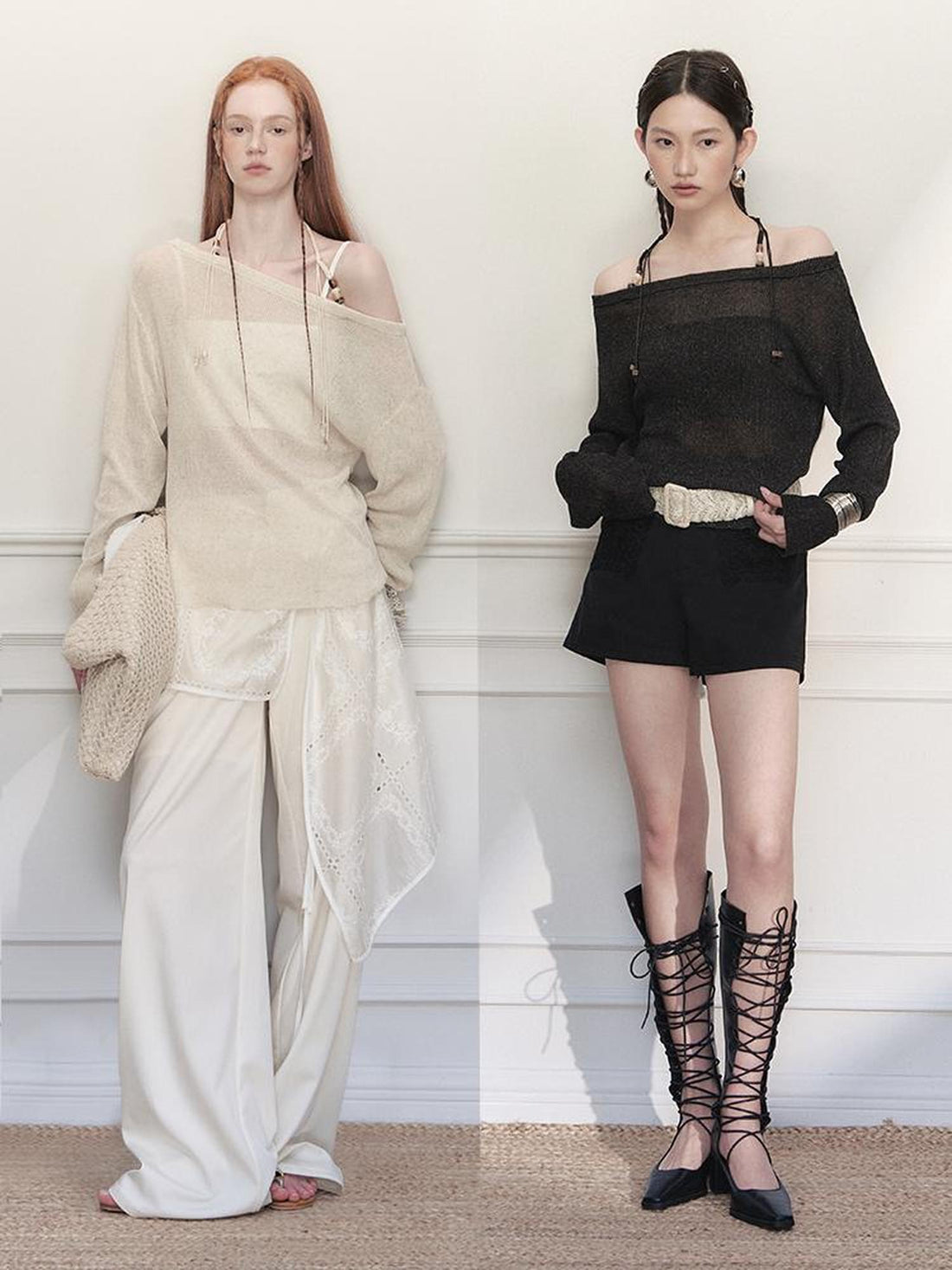 AnnoMundi Adjustable Knit Shoulder Baring Summer Cover Up