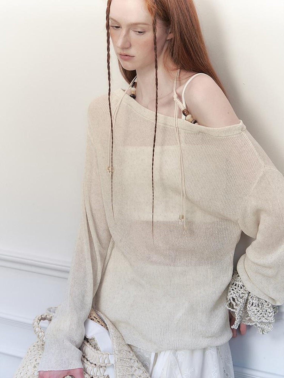 AnnoMundi Adjustable Knit Shoulder Baring Summer Cover Up