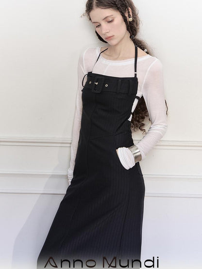 AnnoMundi Adjustable Strap Backless Slit Maxi Dress