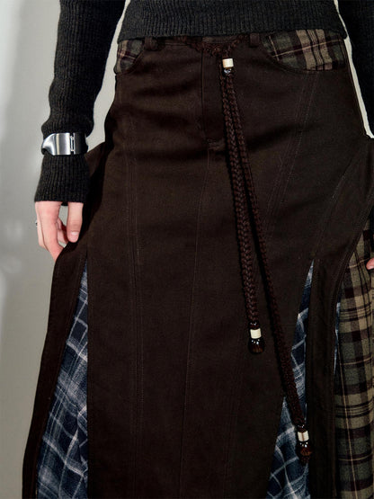 AnnoMundi Anni Albers Bauhaus Textured Patchwork Midi Skirt