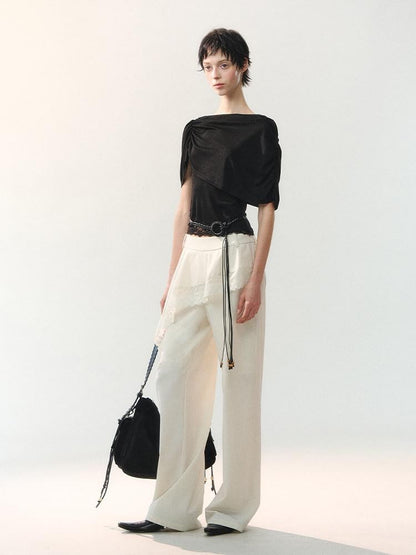 AnnoMundi Apricot Raw Edge Asymmetric Patchwork Women&