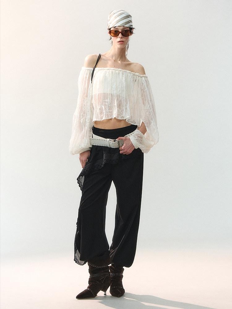 AnnoMundi Apricot Raw Edge Asymmetric Patchwork Women&