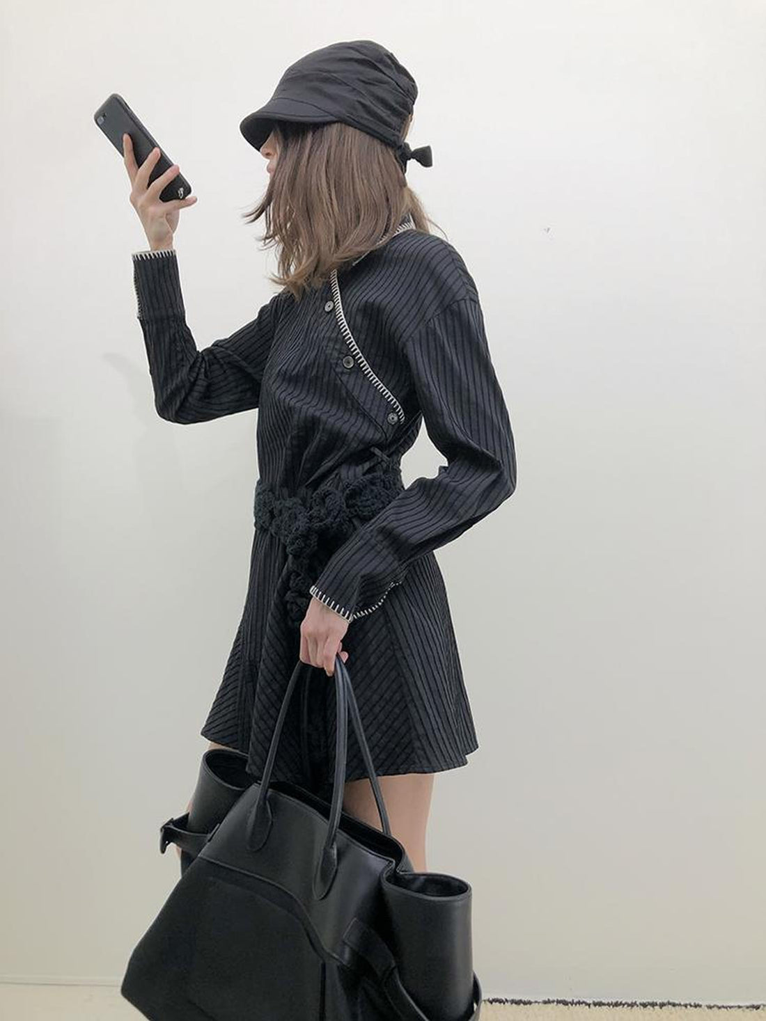 AnnoMundi Asymmetric Deconstructed Shirt Dress With Contrast Collar