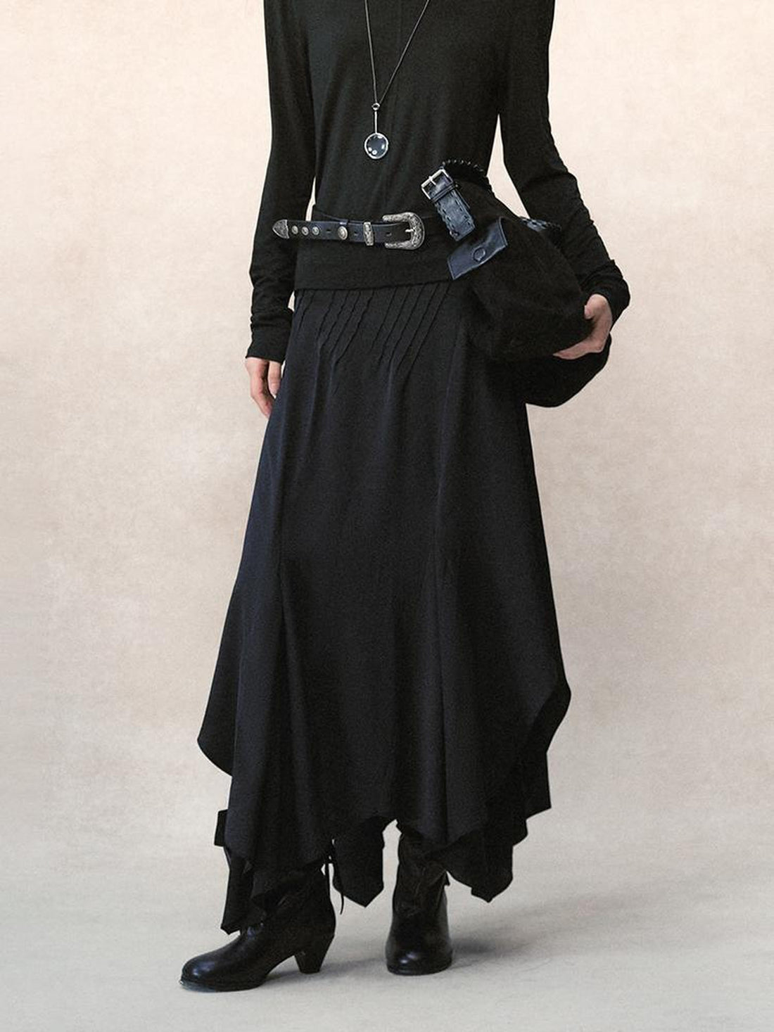 AnnoMundi Asymmetric Drape Slit Acetate Women&
