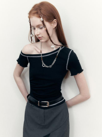 AnnoMundi Asymmetric Floral Hem T Shirt