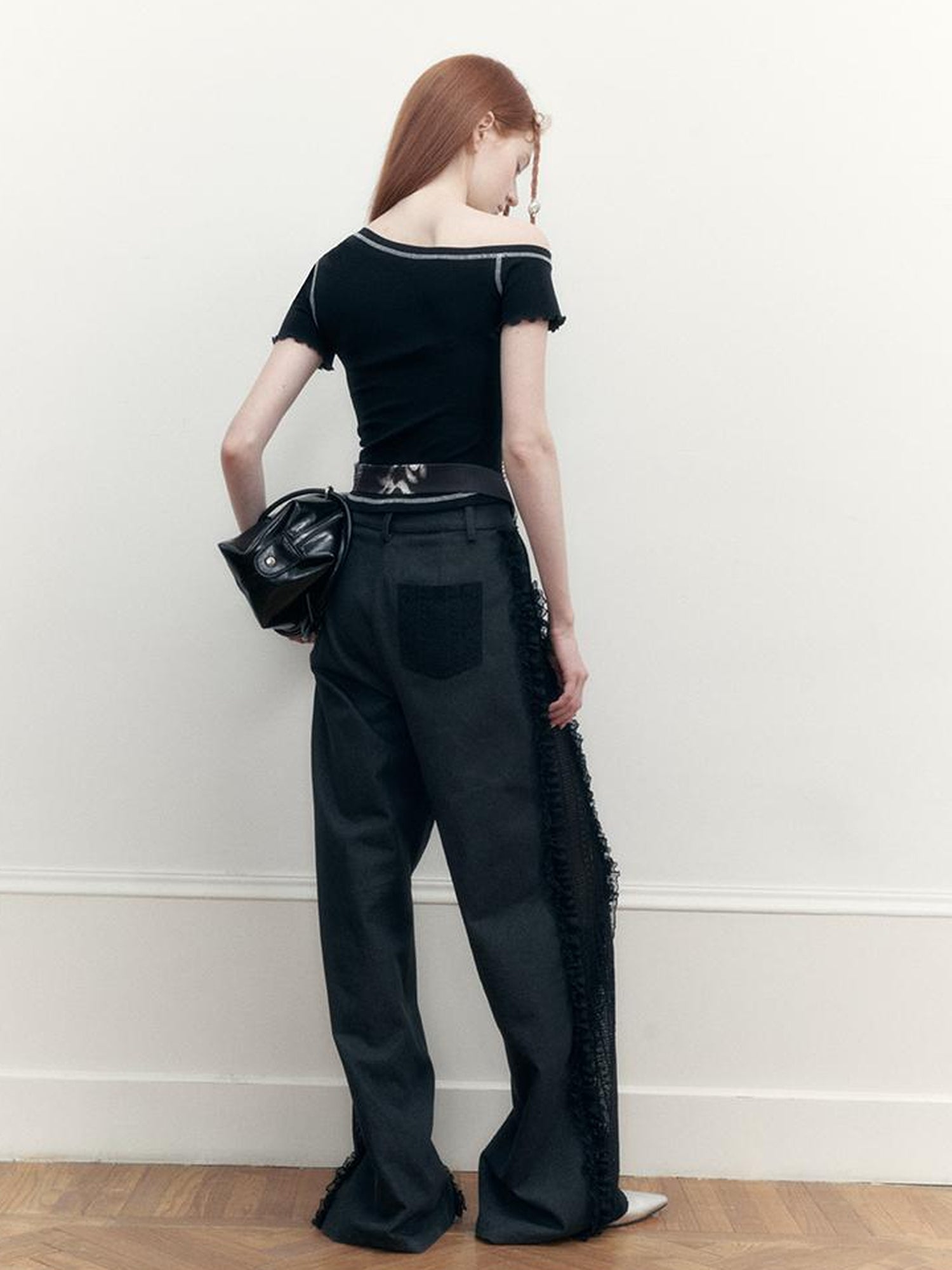 AnnoMundi Asymmetric Floral Hem T Shirt
