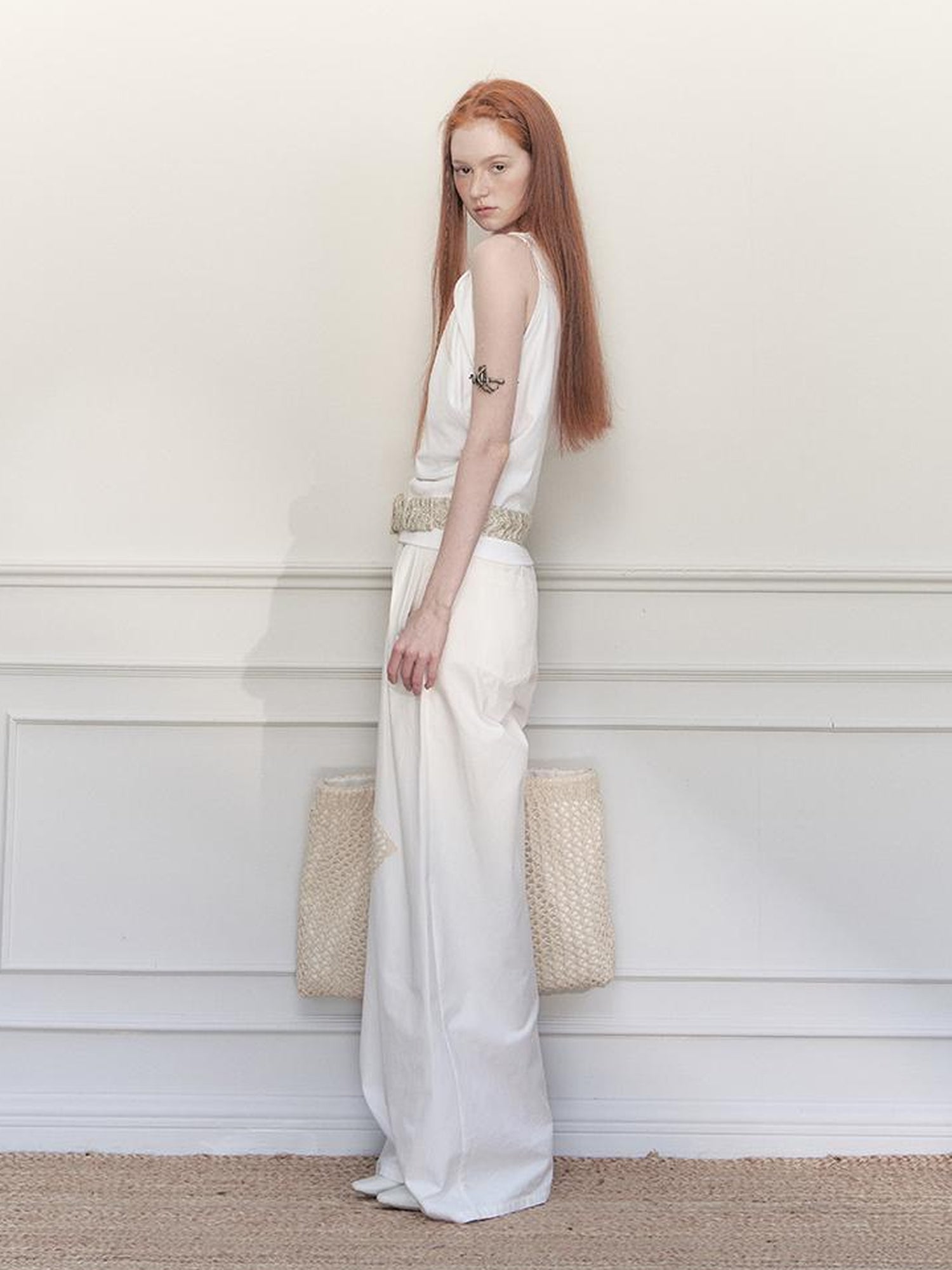 AnnoMundi Asymmetric Knotted Crop Top With Cut Out Straps