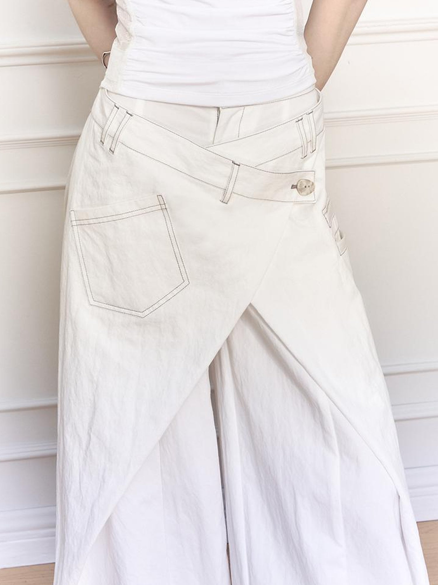 AnnoMundi Asymmetric Layered Wide Leg Pants