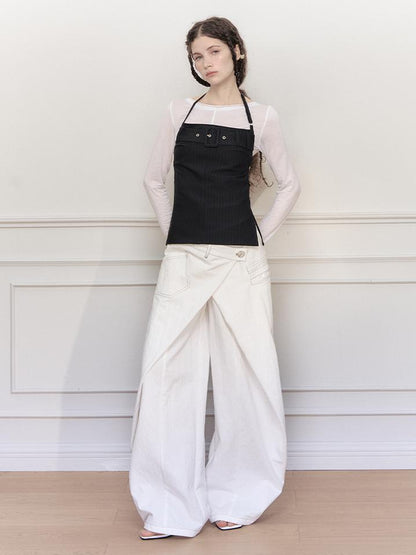 AnnoMundi Asymmetric Layered Wide Leg Pants
