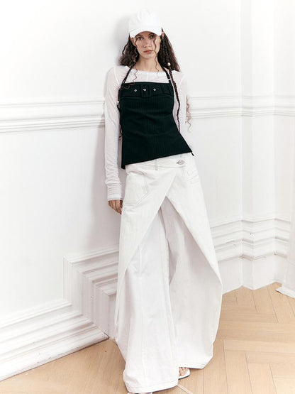 AnnoMundi Asymmetric Layered Wide Leg Pants