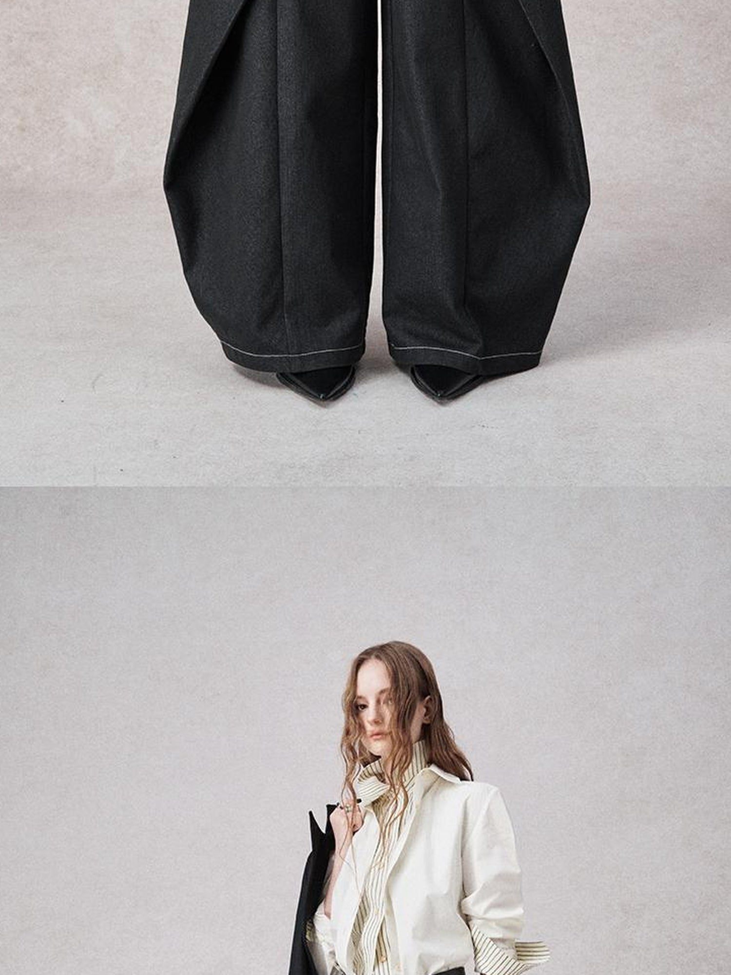 AnnoMundi Asymmetric Layered Wide Leg Pants
