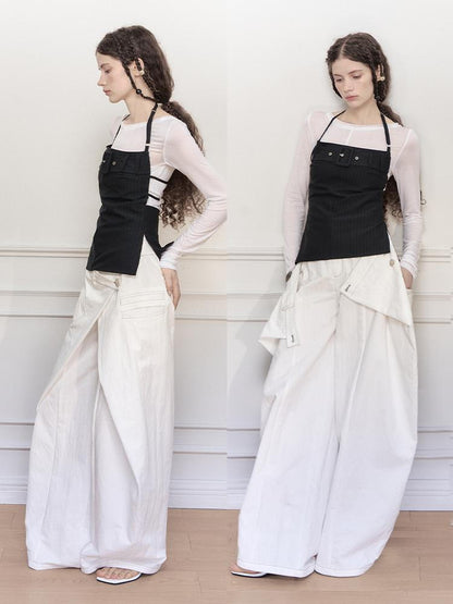 AnnoMundi Asymmetric Layered Wide Leg Pants