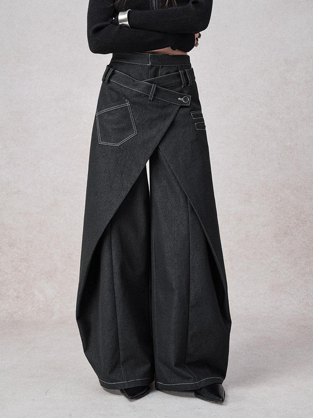 AnnoMundi Asymmetric Layered Wide Leg Pants