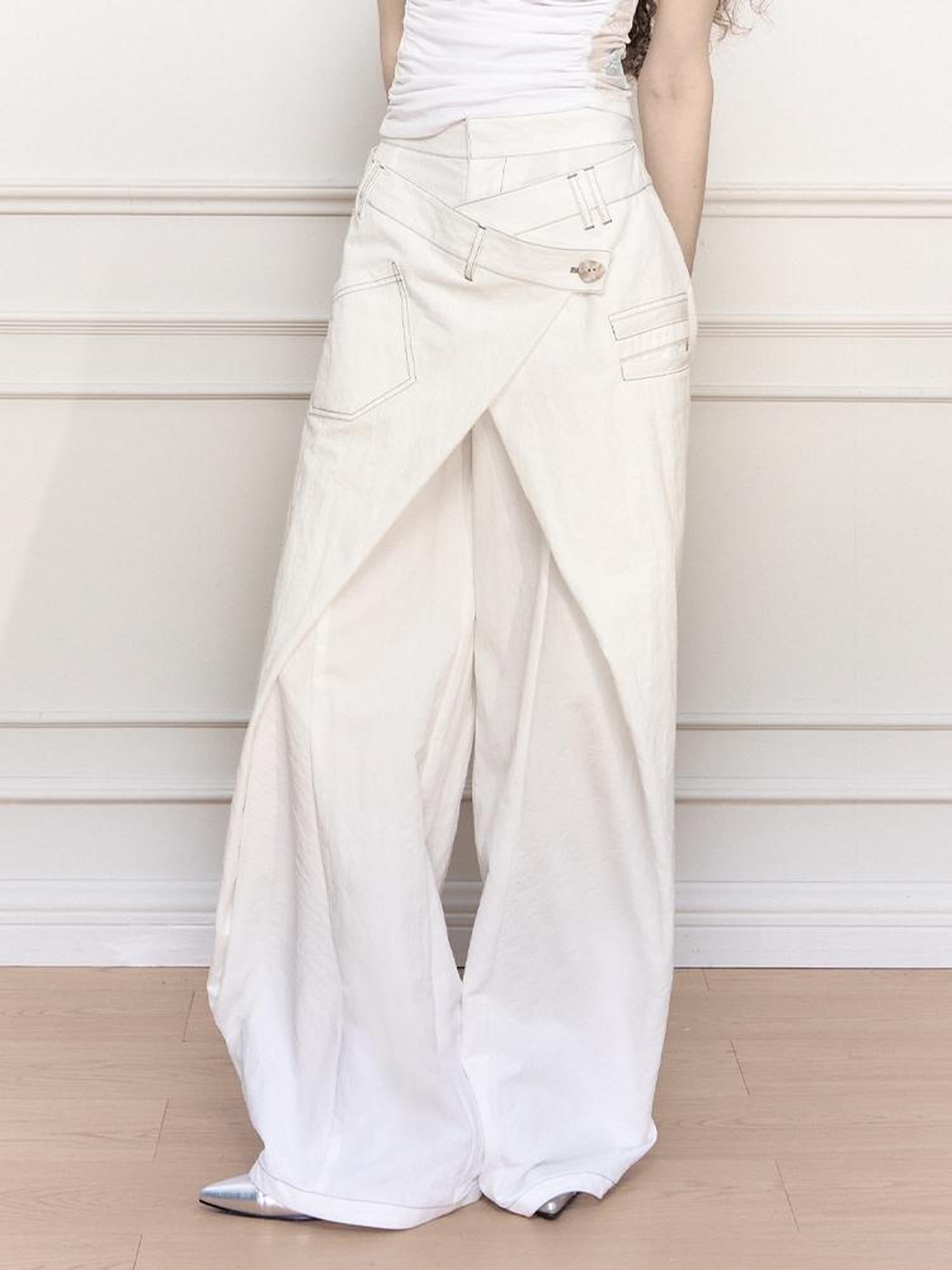 AnnoMundi Asymmetric Layered Wide Leg Pants
