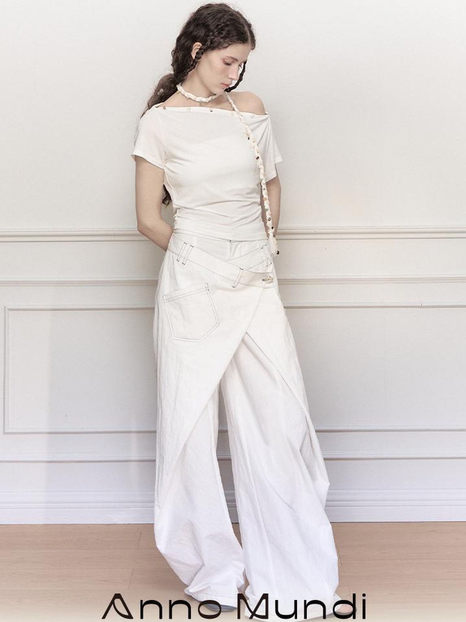 AnnoMundi Asymmetric Layered Wide Leg Pants