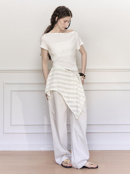 Modal-Stricktop mit asymmetrischer Schulterpartie 