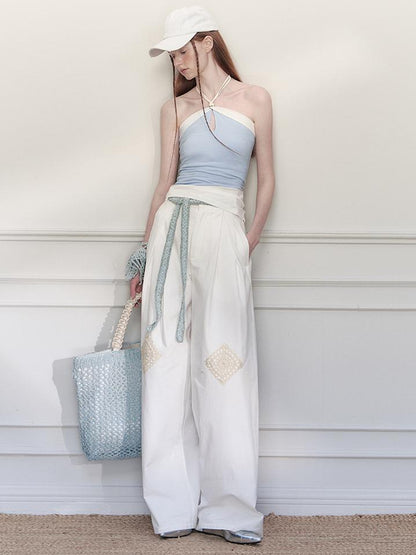 AnnoMundi Asymmetrical Knit Halter Tank Top