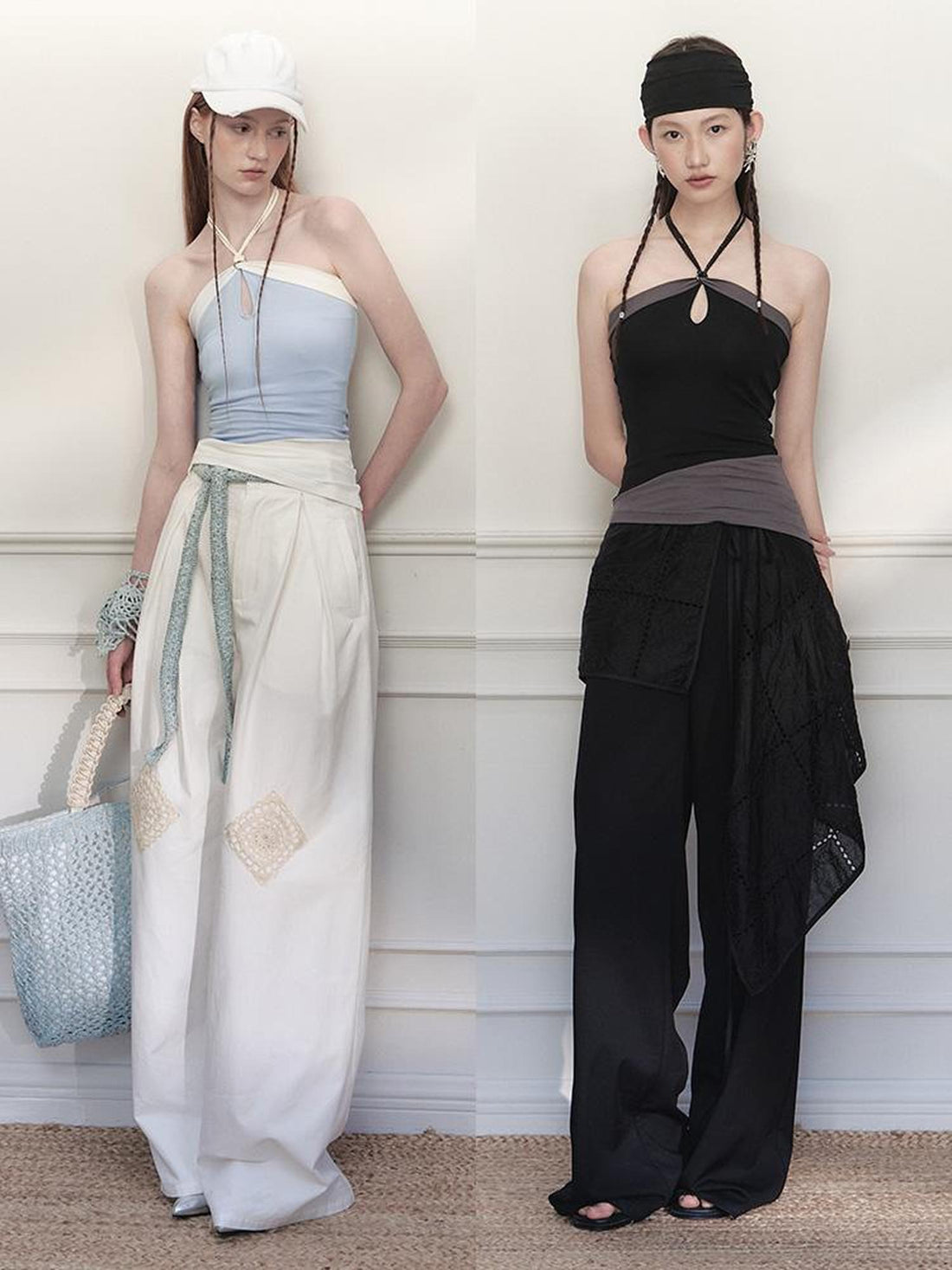 AnnoMundi Asymmetrical Knit Halter Tank Top