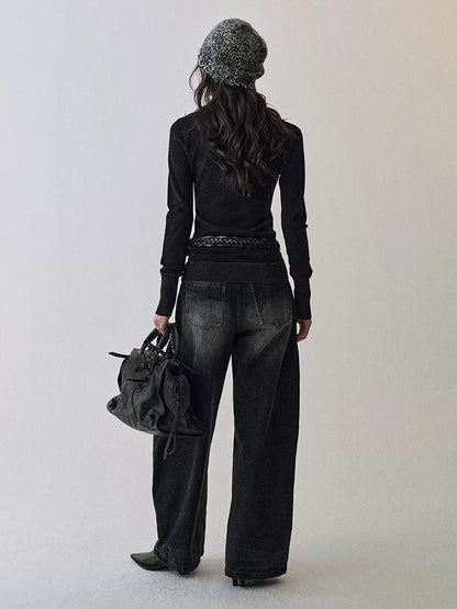 AnnoMundi Asymmetrical Ruffle Hem Knit Top