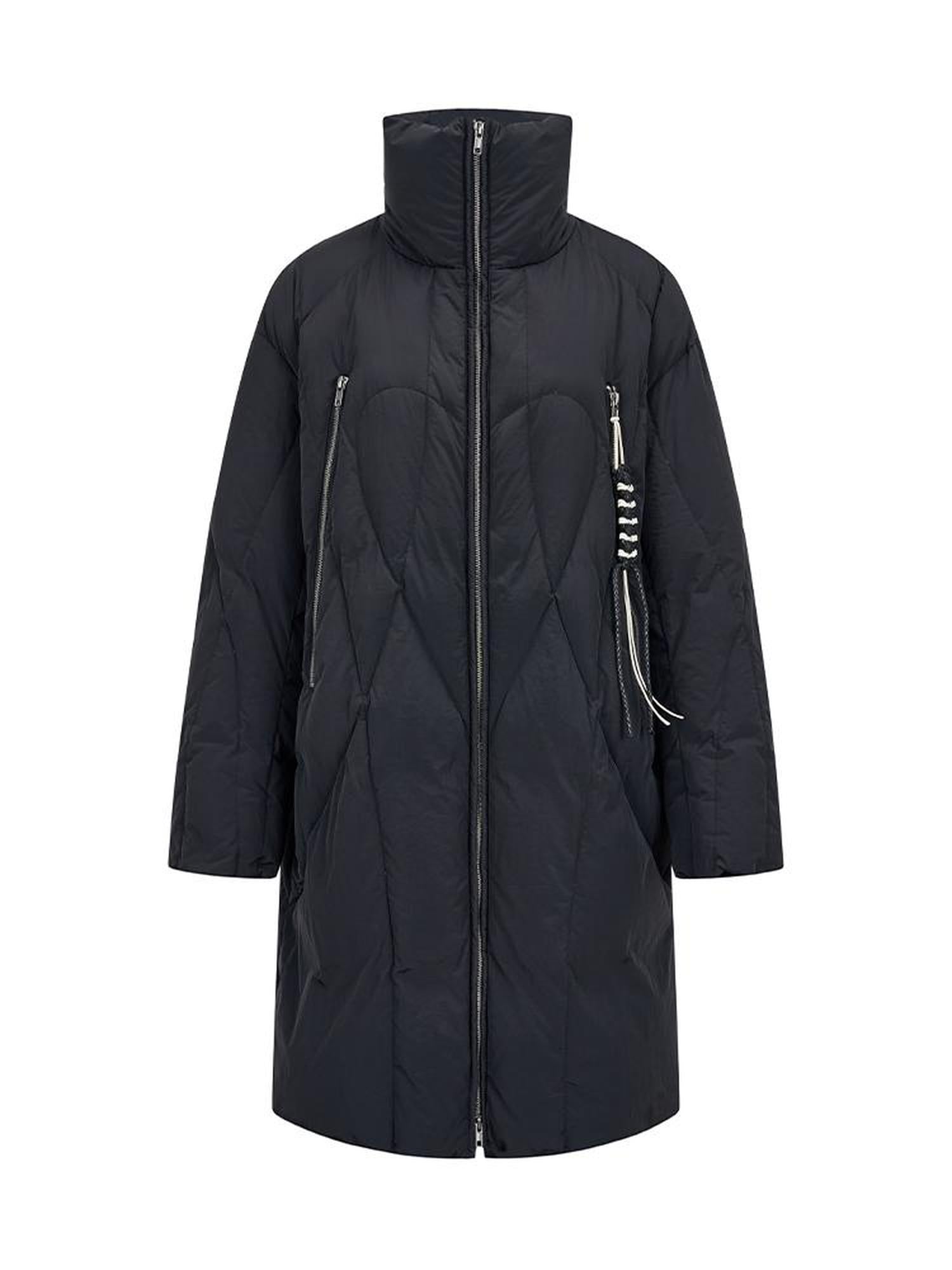 AnnoMundi Athflow Long Quilted Nylon Down Coat With Handcrafted Knot