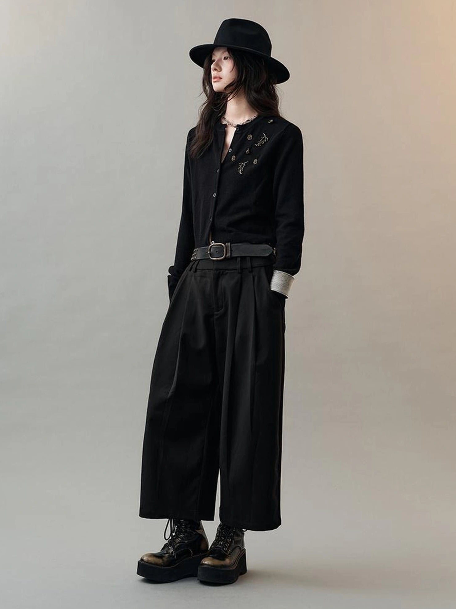 AnnoMundi Australian Wool Tencel Tapered Trousers Pants