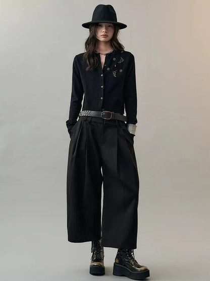 AnnoMundi Australian Wool Tencel Tapered Trousers Pants