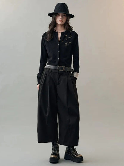 AnnoMundi Australian Wool Tencel Tapered Trousers Pants