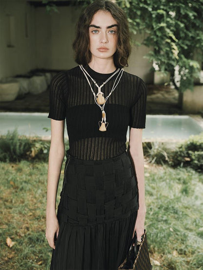 AnnoMundi Bamboo Woven Pendant Necklace