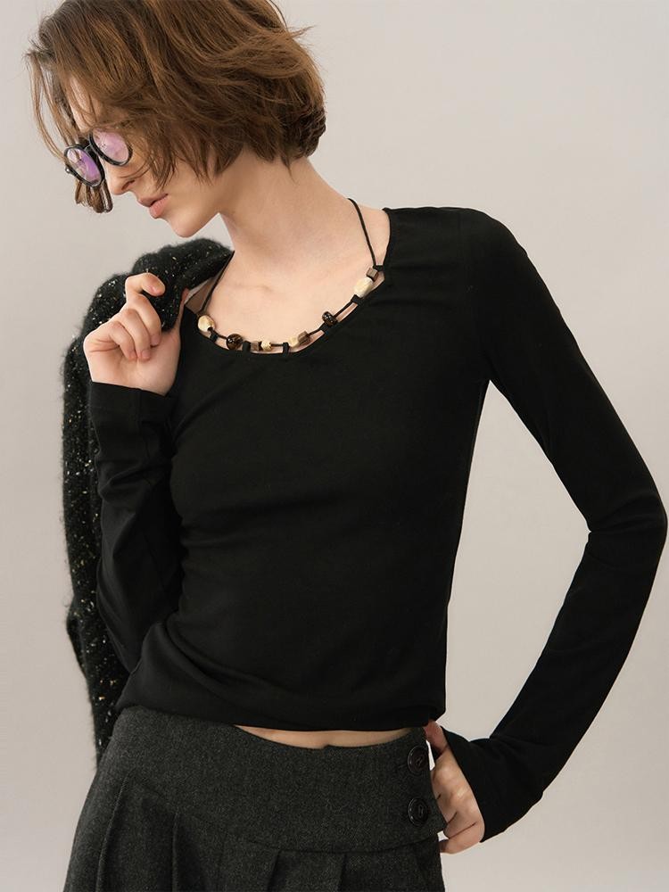AnnoMundi Beaded Embroidered Slim Fit Knit Women&
