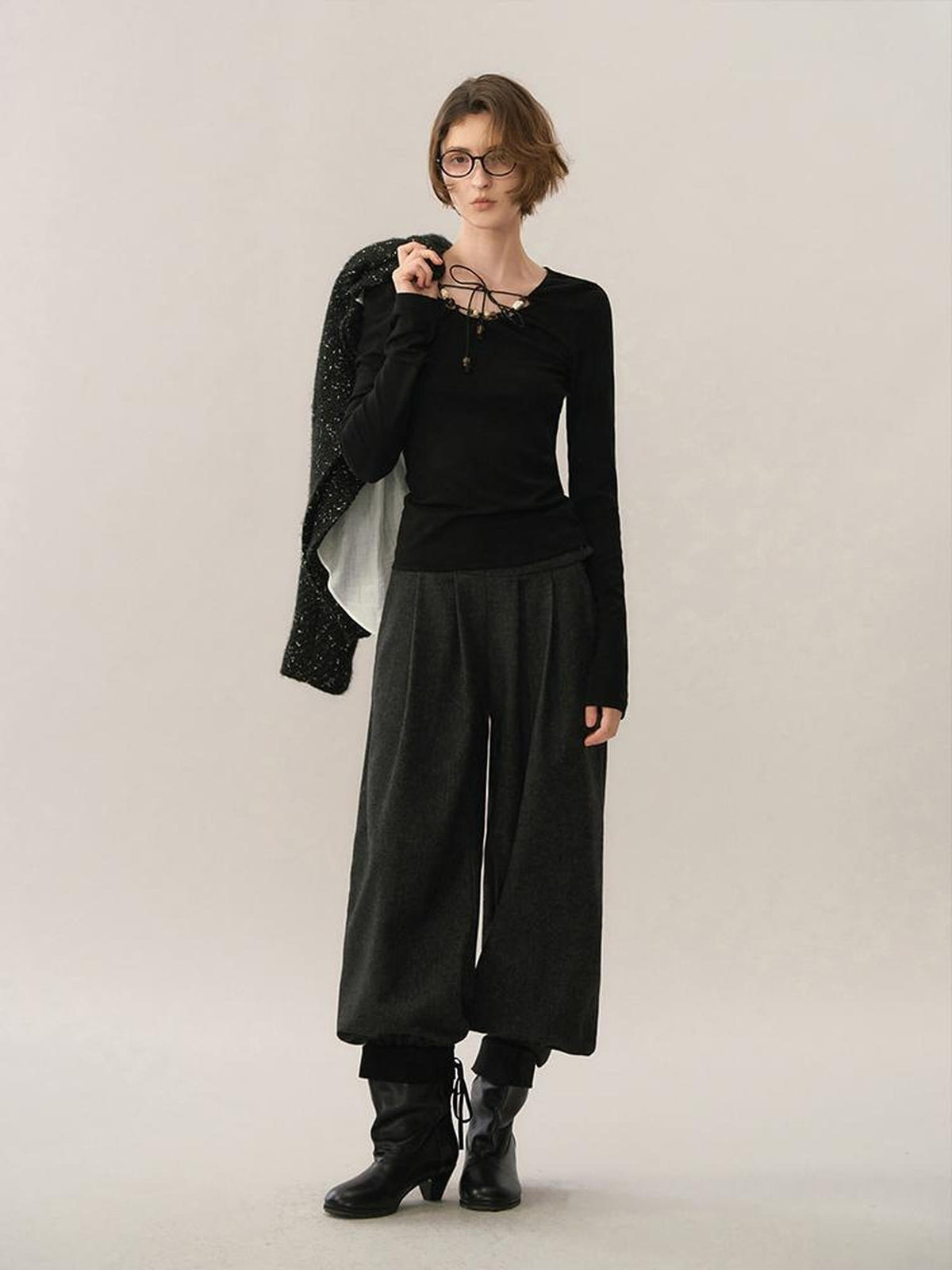 AnnoMundi Beaded Embroidered Slim Fit Knit Women&