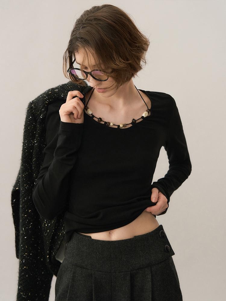 AnnoMundi Beaded Embroidered Slim Fit Knit Women&