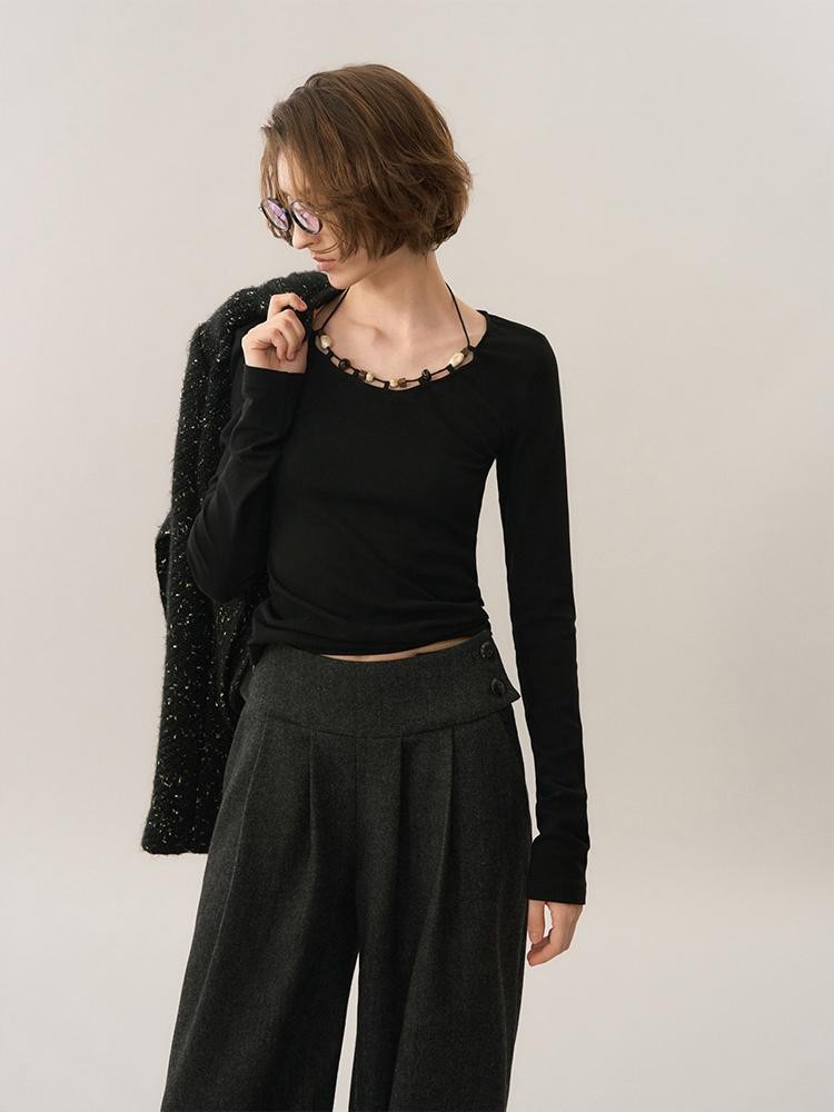 AnnoMundi Beaded Embroidered Slim Fit Knit Women&
