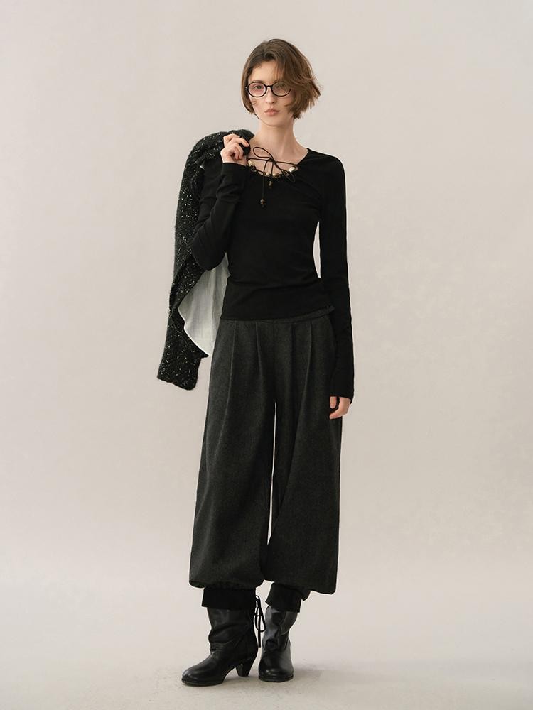 AnnoMundi Beaded Embroidered Slim Fit Knit Women&