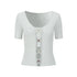 AnnoMundi Beaded Rope Tie V-neck Slim Cropped Women&