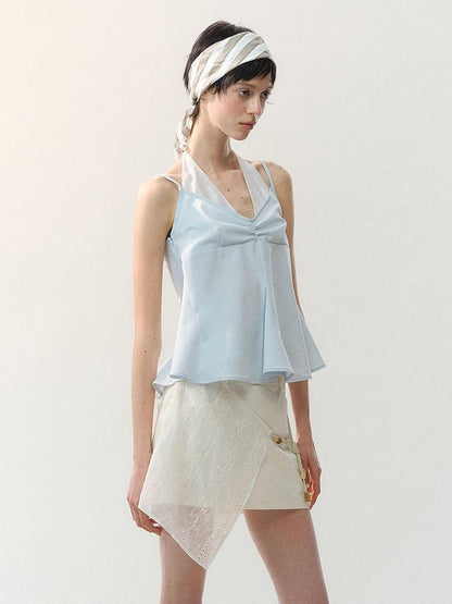 AnnoMundi Beaded Tiered Mixed Fabric A Line Women&