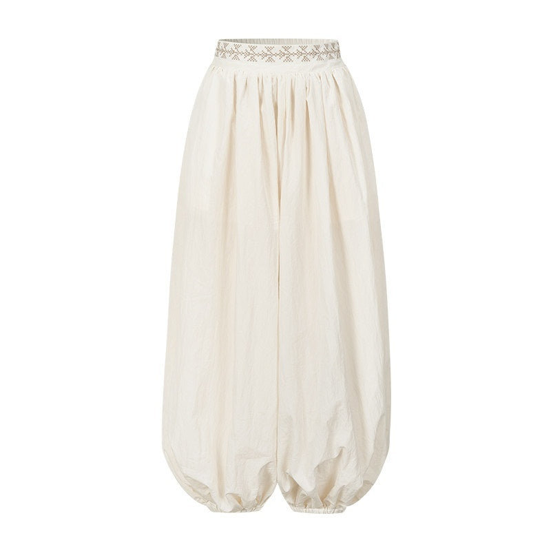 AnnoMundi_Beige_Cross_Embroidery_Floral_Double_Waistband_Women&