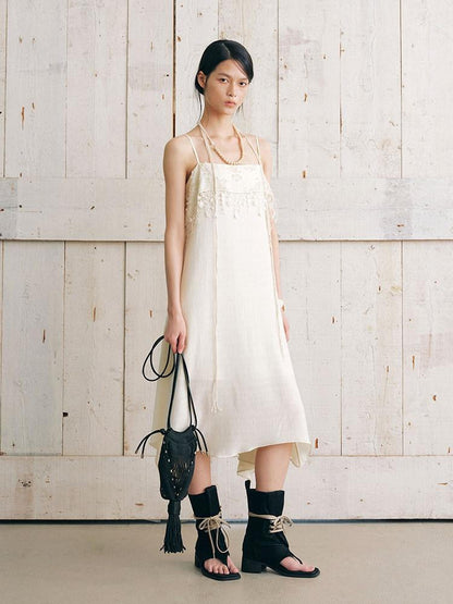 AnnoMundi Beige Layered Ruffle Textured Women&