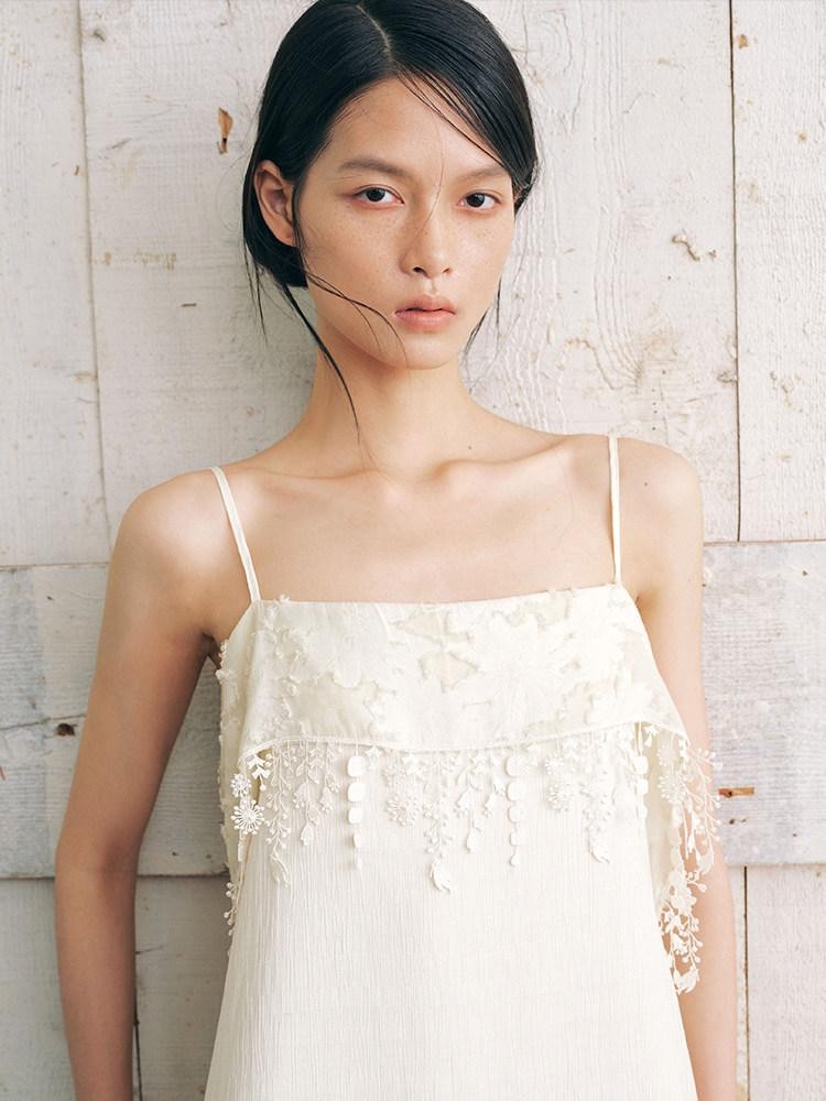 AnnoMundi Beige Layered Ruffle Textured Women&