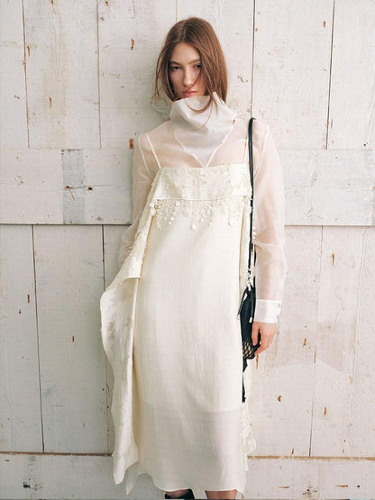 AnnoMundi Beige Layered Ruffle Textured Women&