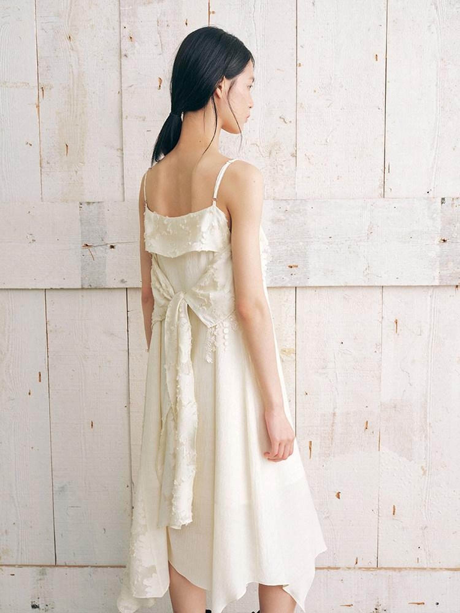 AnnoMundi Beige Layered Ruffle Textured Women&