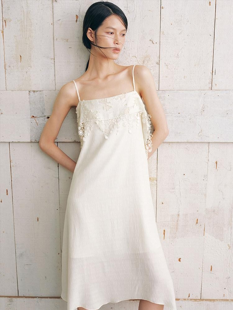 AnnoMundi Beige Layered Ruffle Textured Women&