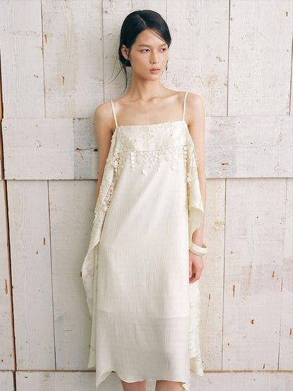 AnnoMundi Beige Layered Ruffle Textured Women&
