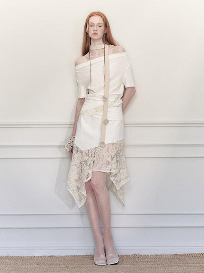 AnnoMundi Ceintures en coton beige romantiques, tissées à la main au crochet, style bohème ethnique, pour femmes