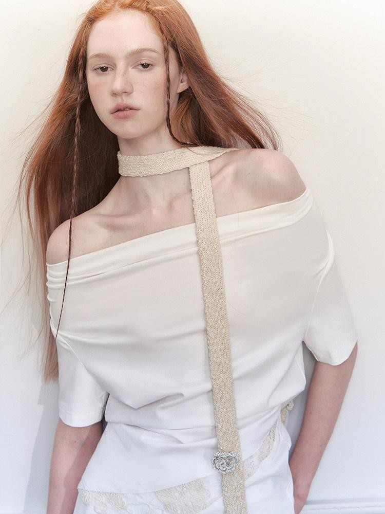 AnnoMundi Ceintures en coton beige romantiques, tissées à la main au crochet, style bohème ethnique, pour femmes