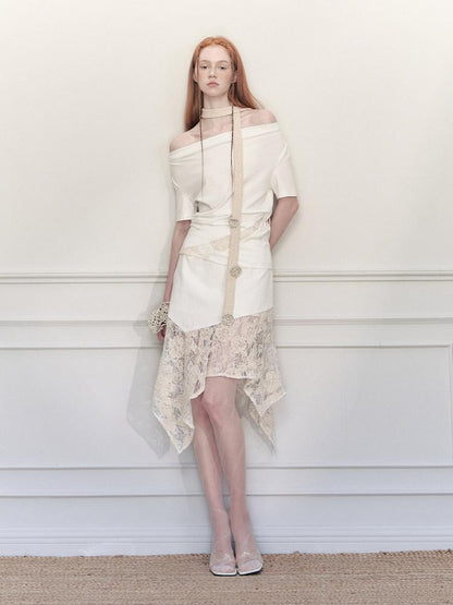AnnoMundi Ceintures en coton beige romantiques, tissées à la main au crochet, style bohème ethnique, pour femmes