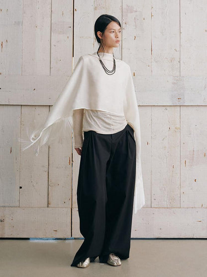 AnnoMundi Beige Solid Tassel Fringe Women&