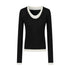 AnnoMundi T-shirts à manches longues pour femmes en lin mélangé, à col en V, avec boutons et coloris en blocs.