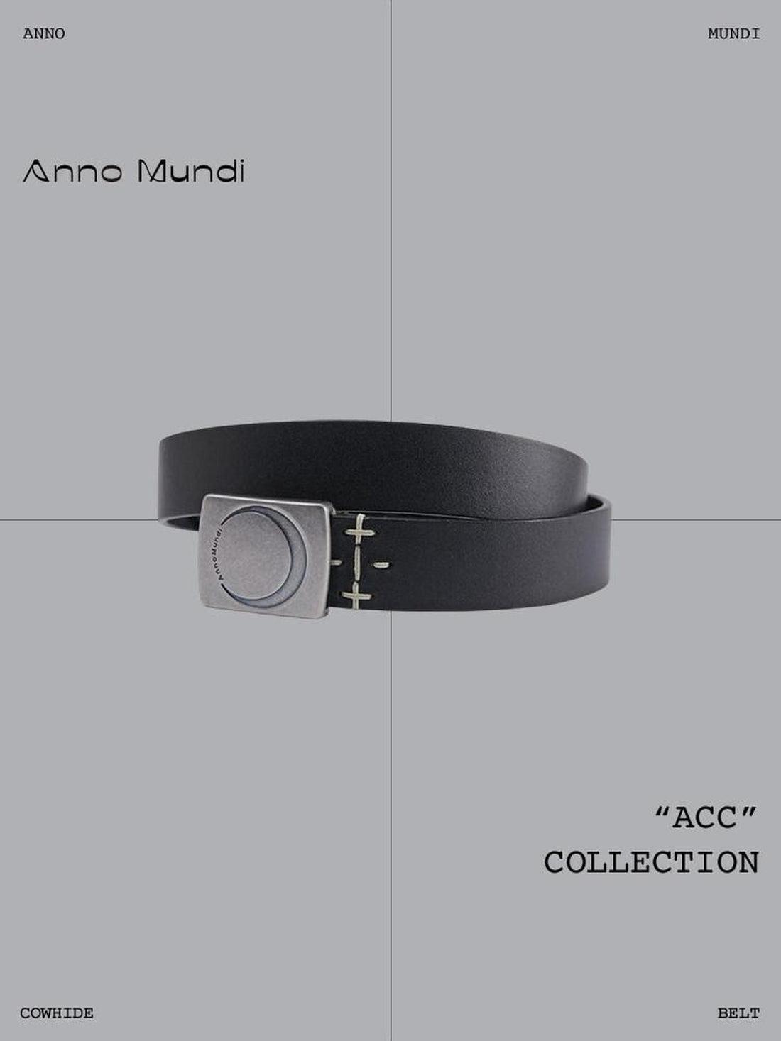AnnoMundi Black Crescent Moon Matte Metal Buckle Women&